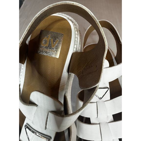 Dolce Vita Loera White Faux Leather Fisherman Chunky Sandals Size 6 - Picture 6 of 7